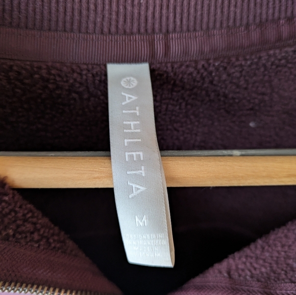Athleta 1/4 zip pullover M oversized plum - Picture 2 of 11